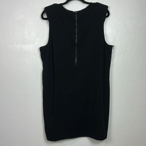 KARL LAGERFELD Black Logo Sleeveless Crew Neck Short Bodycon Dress Size XL - Picture 3 of 9